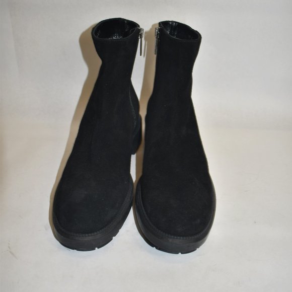 Aquatalia Lauriston weatherproof bootie LUGGED MOTO SUEDE BLACK 8.5 (P5) - Picture 4 of 9